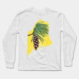 Maine White Pine Cone Long Sleeve T-Shirt